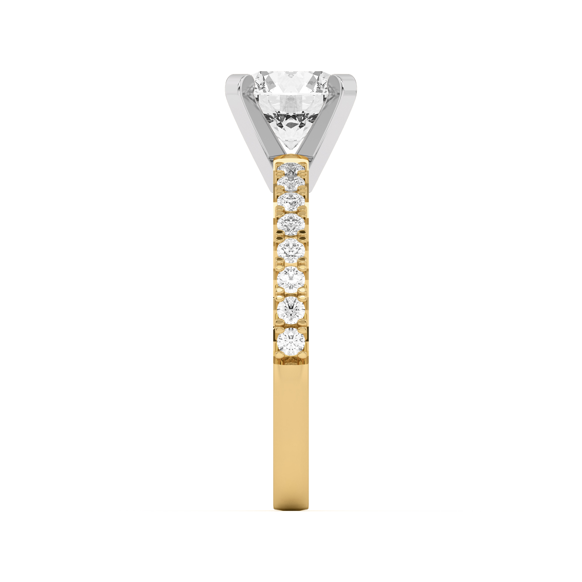 14K Yellow Gold Riley Classic Pavé Diamond Engagement Ring