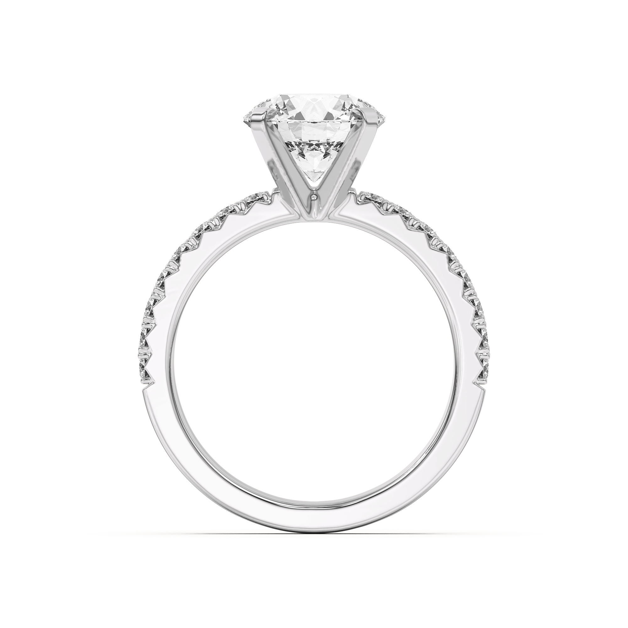 18K White Gold Riley Classic Pavé Diamond Engagement Ring