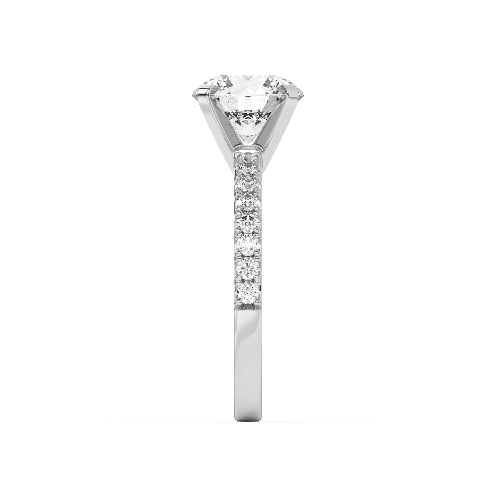 18K White Gold Riley Classic Pavé Diamond Engagement Ring