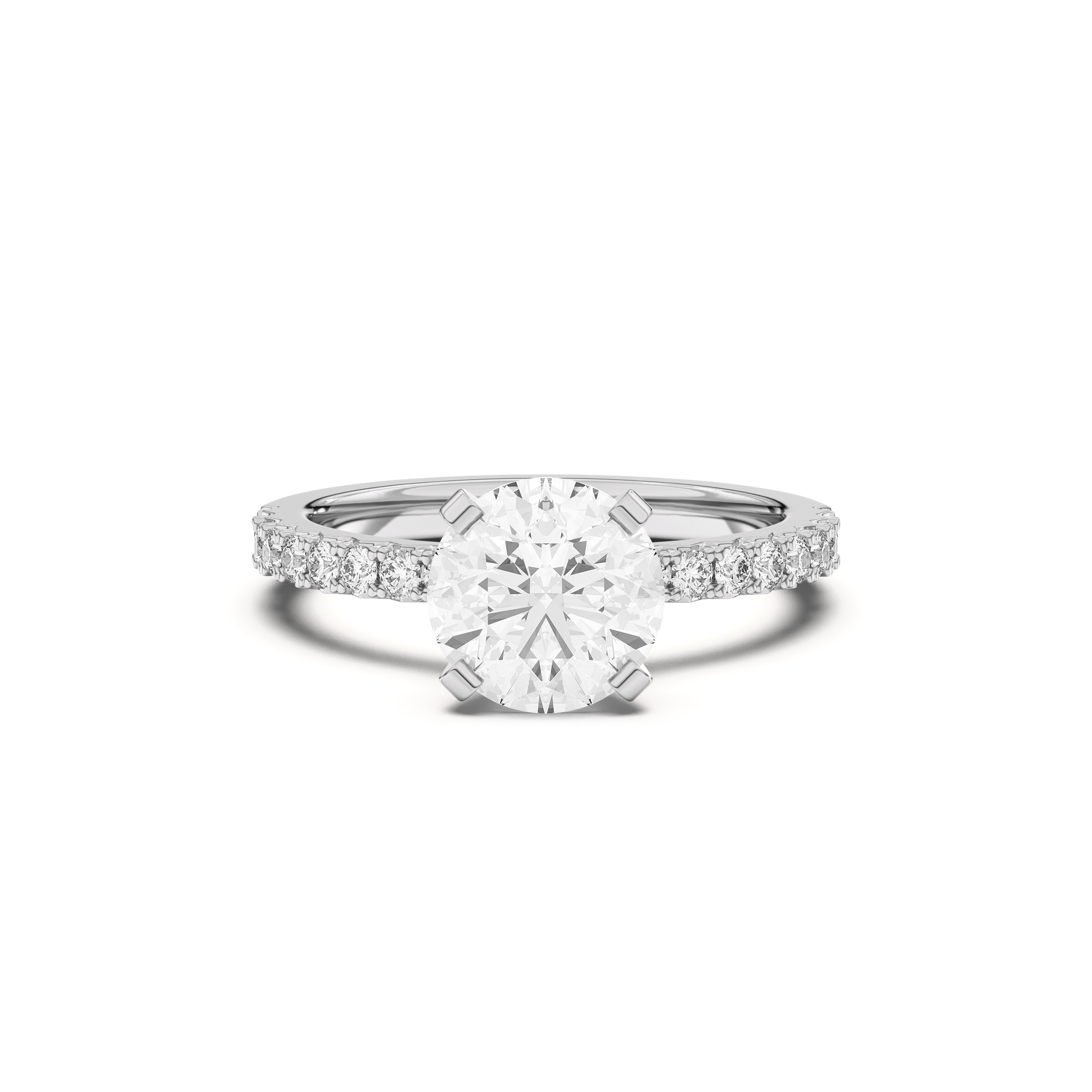 Platinum Riley Classic Pavé Diamond Engagement Ring